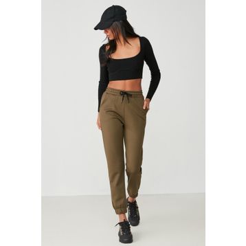 C&City 802 Basic Jogger Haki Kadın Eşofman Altı