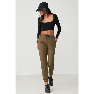 C&City 802 Basic Jogger Haki Kadın Eşofman Altı
