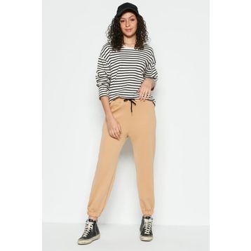 C&City 806 Jogger Lastikli Spor Sütlü Kahve Kadın Eşofman Altı