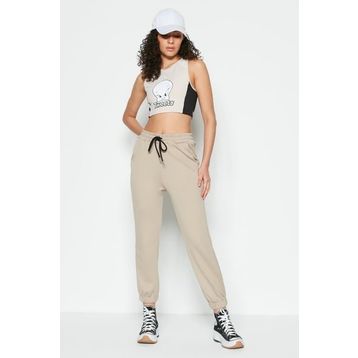C&City 806 Jogger Lastikli Spor Taş Kadın Eşofman Altı