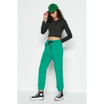 C&City 806 Jogger Lastikli Spor Yeşil Kadın Eşofman Altı