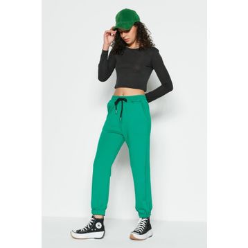 C&City 806 Jogger Lastikli Spor Yeşil Kadın Eşofman Altı