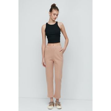 C&City 901 Düz Paça Krem Kadın Eşofman Altı