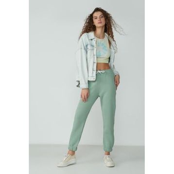 C&City Basic Jogger 902 Fıstık Yeşili Kadın Eşofman Altı