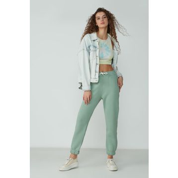 C&City Basic Jogger 902 Fıstık Yeşili Kadın Eşofman Altı