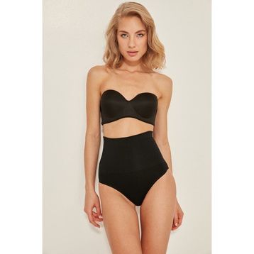 C&City C12039 Siyah Dikişsiz Double Slip Korse