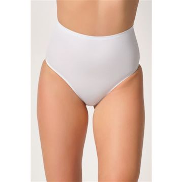 C&City C12801 Beyaz Kadın Yapıştırma Yüksek Bel Lazer Slip Külot