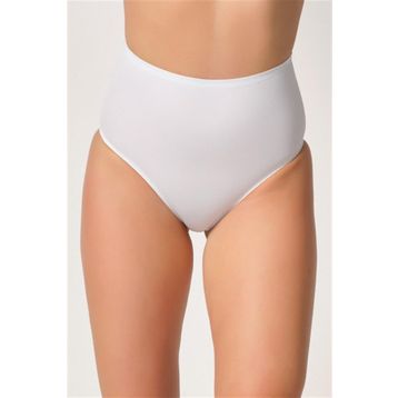 C&City C12801 Beyaz Kadın Yapıştırma Yüksek Bel Lazer Slip Külot