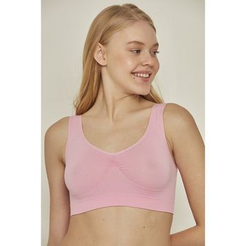 C&City C14005 Pembe Neon Dikişsiz Kalın Askı Büstiyer