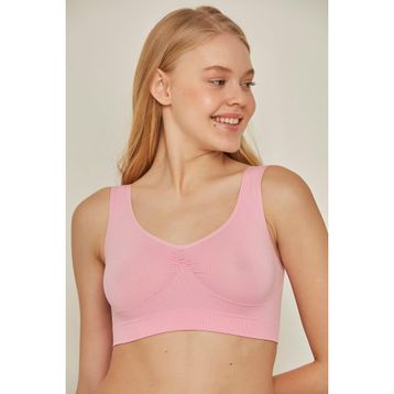 C&City C14005 Pembe Neon Dikişsiz Kalın Askı Büstiyer