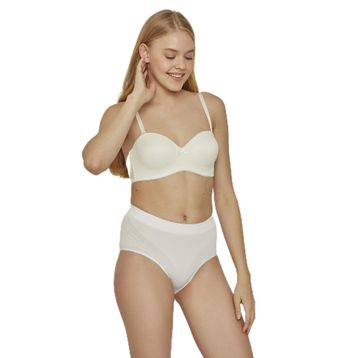 C&City C17025 Beyaz Dikişsiz Düşük Bel İnce Slip Korse