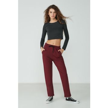 C&City Duble Paça 738 Bordo Kadın Eşofman Altı
