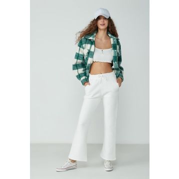C&City Wide Leg İspanyol Paça 904 Ekru Kadın Eşofman Altı