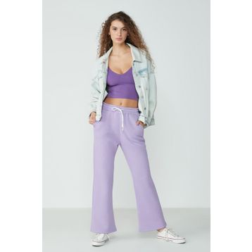 C&City Wide Leg İspanyol Paça 904 Lila Kadın Eşofman Altı
