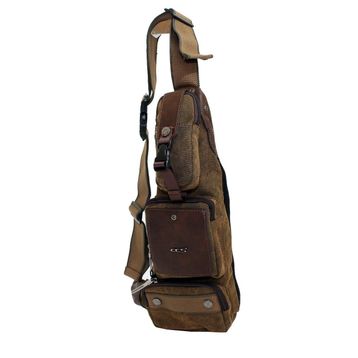 Ççs 30700-KH Body Bag Kahverengi Kumaş Sırt Çantası