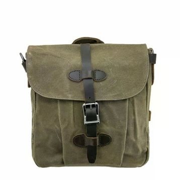 Ççs 31487 Haki Mumlanmış Kanvas Retro Omuz Çantası