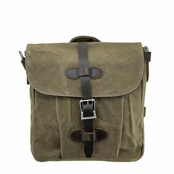 Ççs 31487 Haki Mumlanmış Kanvas Retro Omuz Çantası