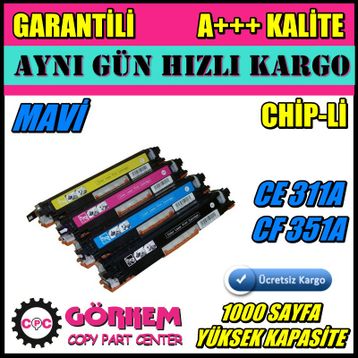 CE311A 126A HP Mavi Muadil Toner