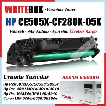 CE505X 80X HP Siyah Muadil Toner