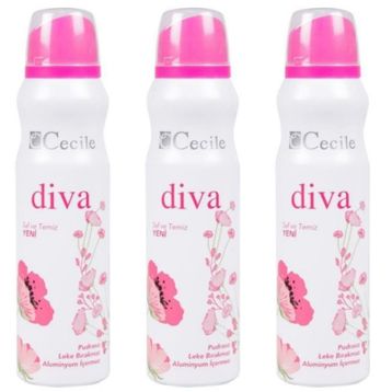 Cecile Diva 3x150 ml Kadın Deodorant