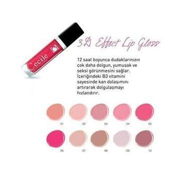 Cecile ELKOZCEC09 3D Effect Lipgloss Dolgunlaştırıcılı Fırçalı Ruj