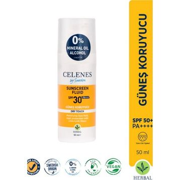 Celenes By Sweden Herbal Dry Touch SPF30 50 ml Mat Bitişli Güneş Kremi