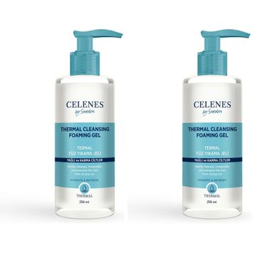 Celenes Thermal Yağlı Karma Ciltler 2x250 ml Yüz Temizleme Jeli