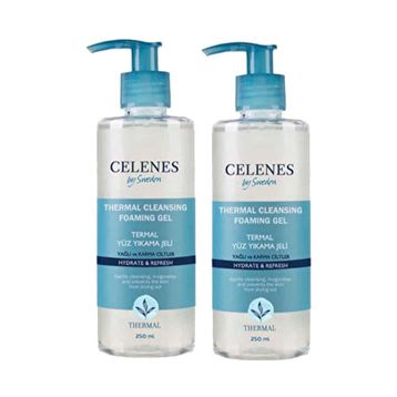 Celenes Thermal Yağlı Karma Ciltler 2x250 ml Yüz Temizleme Jeli