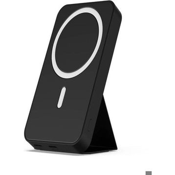 Çelikwork 20W Wireless Magsafe Lüx Deri Stand Kablosuz 10.000 mAh Siyah Powerbank