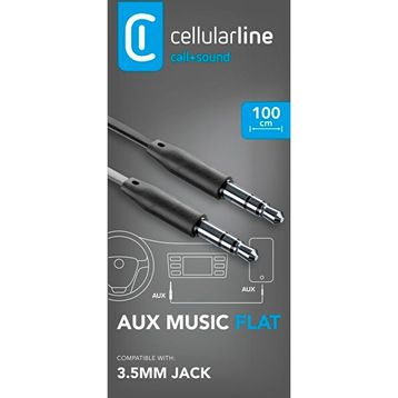 Cellular Line AUX Siyah Bağlantı Kablosu