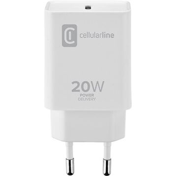Cellularline 20W Dual Port Beyaz Şarj Adaptörü