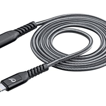 Cellularline Tetra Force Siyah 120 cm Usb-C Lightning Data ve Şarj Kablosu