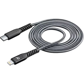 Cellularline Tetra Force Siyah 200 cm Usb-C Lightning Data ve Şarj Kablosu