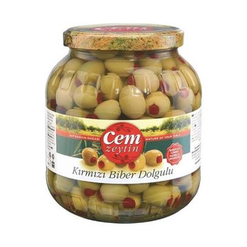 Cem 1 kg Biberli Yeşil Zeytin