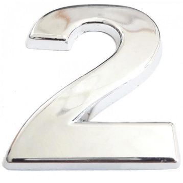 Cemax 5 cm Krom Yapışkanlı 2 Rakamı