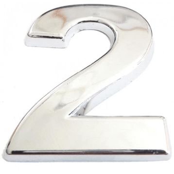 Cemax 5 cm Krom Yapışkanlı 2 Rakamı