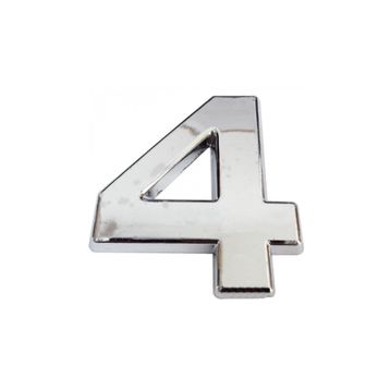 Cemax 5 cm Krom Yapışkanlı 4 Rakamı