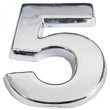Cemax 5 cm Krom Yapışkanlı 5 Rakamı