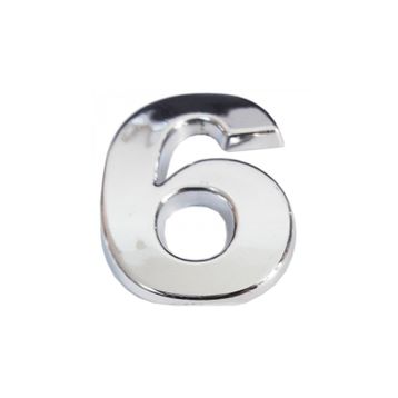 Cemax 5 cm Krom Yapışkanlı 6 Rakamı