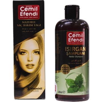 Cemil Efendi 400 ml Isırgan Şampuanı + 125 ml Saç Bakım Yağı