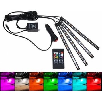 CemOto Uzaktan Kumandalı 12 V 4lü Ayakaltı Led Lamba
