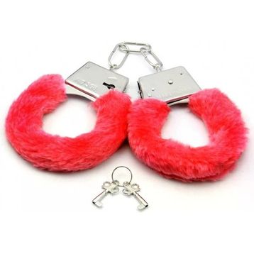 Censan Kırmızı Fetiş Fantezi Peluşlu Metal Kelepçe