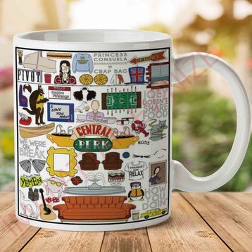 Central Perk Beyaz Semboller Baskılı Kupa