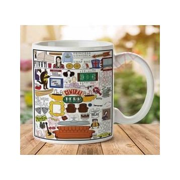 Central Perk Beyaz Semboller Baskılı Kupa