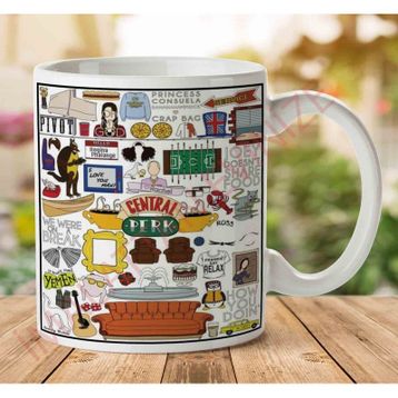 Central Perk Beyaz Semboller Baskılı Kupa