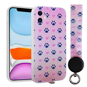 Ceponya Apple iPhone 11 Desenli El Askılı İpli Arte Silikon Kapak Kılıf