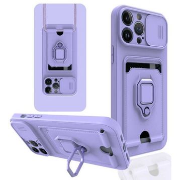 Ceponya Apple iPhone 13 Pro Kartlıklı Kamera Korumalı Standlı Manyetik Kapak Kılıf