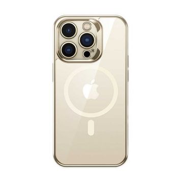 Ceponya Apple iPhone 14 Pro Magsafe Şarj Özellikli Premium Cam Arka Yüzey Benks Electroplated Kapak Kılıf