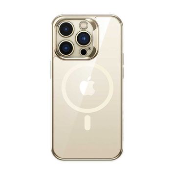 Ceponya Apple iPhone 14 Pro Magsafe Şarj Özellikli Premium Cam Arka Yüzey Benks Electroplated Kapak Kılıf