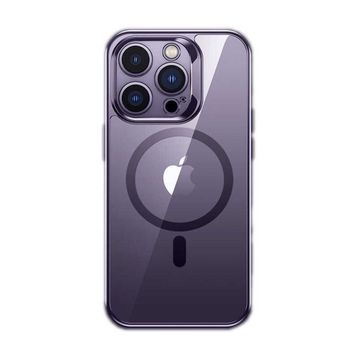 Ceponya Apple iPhone 14 Pro Magsafe Şarj Özellikli Premium Cam Arka Yüzey Benks Electroplated Kapak Kılıf